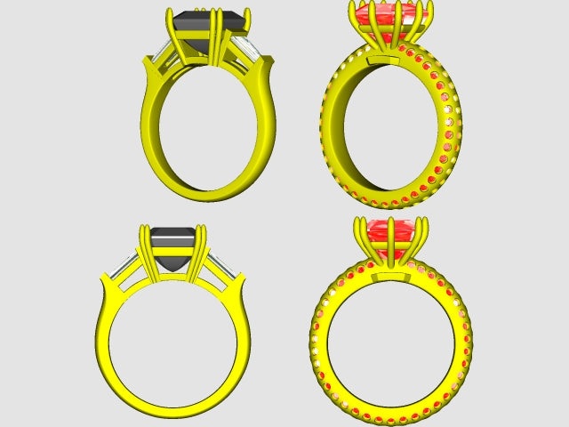Engagement Ring Examples Custom Jewelry CAD Design Service Jewelry Manufacturing Service