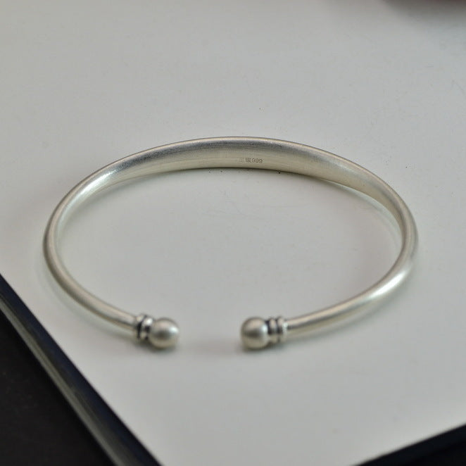 solid silver 999 peony flower open bracelet tiktok