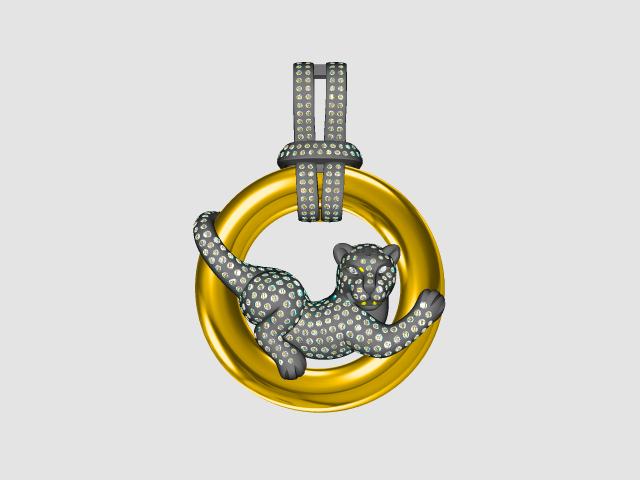 Leopard Pendant Examples Custom Jewelry CAD Design Service Jewelry Manufacturing Service
