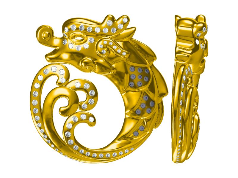 Chinese Dragon Collection Examples Custom Jewelry CAD Design Service Jewelry Manufacturing Service