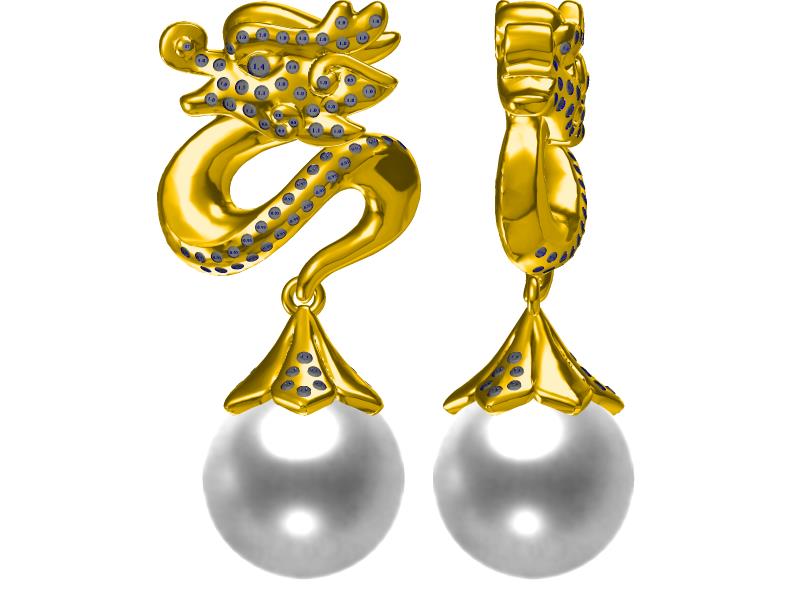 Chinese Dragon Collection Examples Custom Jewelry CAD Design Service Jewelry Manufacturing Service