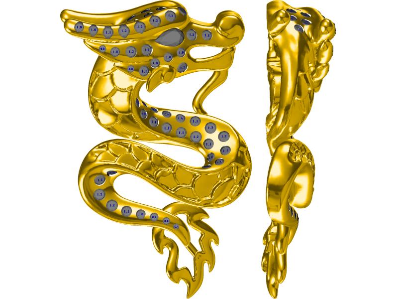 Chinese Dragon Collection Examples Custom Jewelry CAD Design Service Jewelry Manufacturing Service