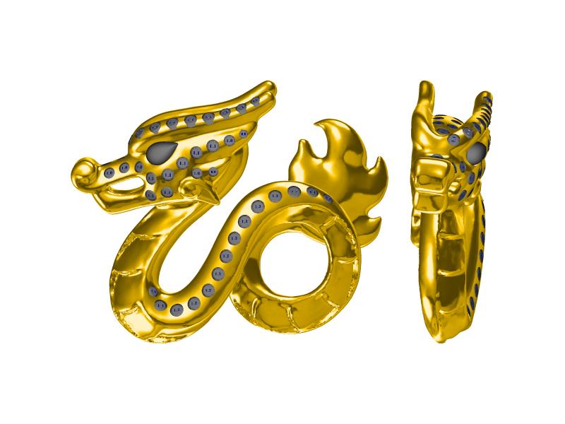 Chinese Dragon Collection Examples Custom Jewelry CAD Design Service Jewelry Manufacturing Service