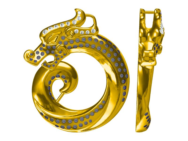 Chinese Dragon Collection Examples Custom Jewelry CAD Design Service Jewelry Manufacturing Service