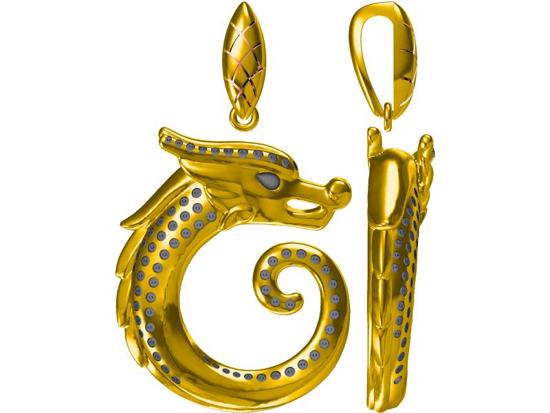 Chinese Dragon Collection Examples Custom Jewelry CAD Design Service Jewelry Manufacturing Service