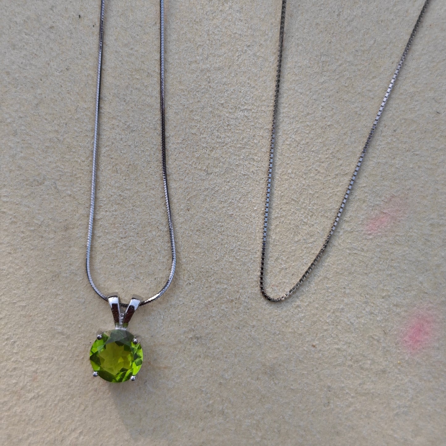 Sterling Silver S925 Natural Peridot Pendant Necklace