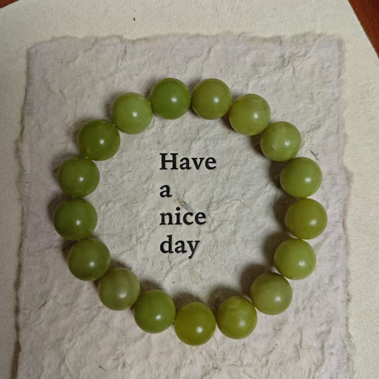 Serpentine beads bracelet green grapes bracelet